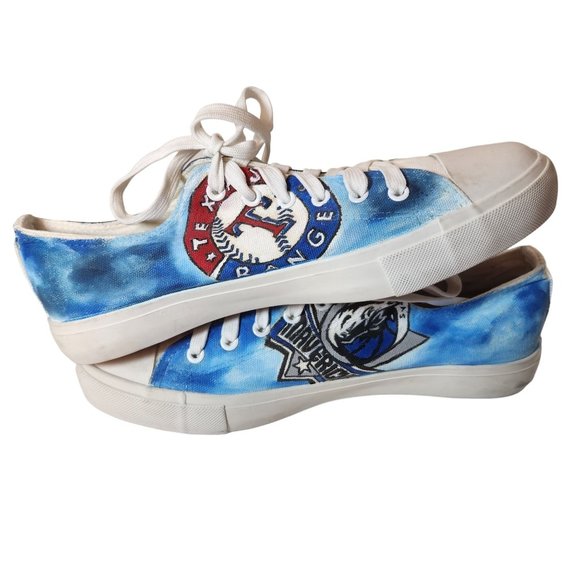 DALLAS MAVS Texas Rangers DALLAS COWBOYS Dallas Stars Custom Sneakers OOAK - Picture 8 of 15